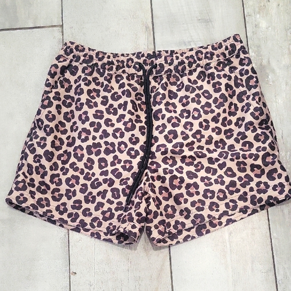 Sounth Beach Leopard Print Swimming Trunk  Size Large  New Without Tag # 37